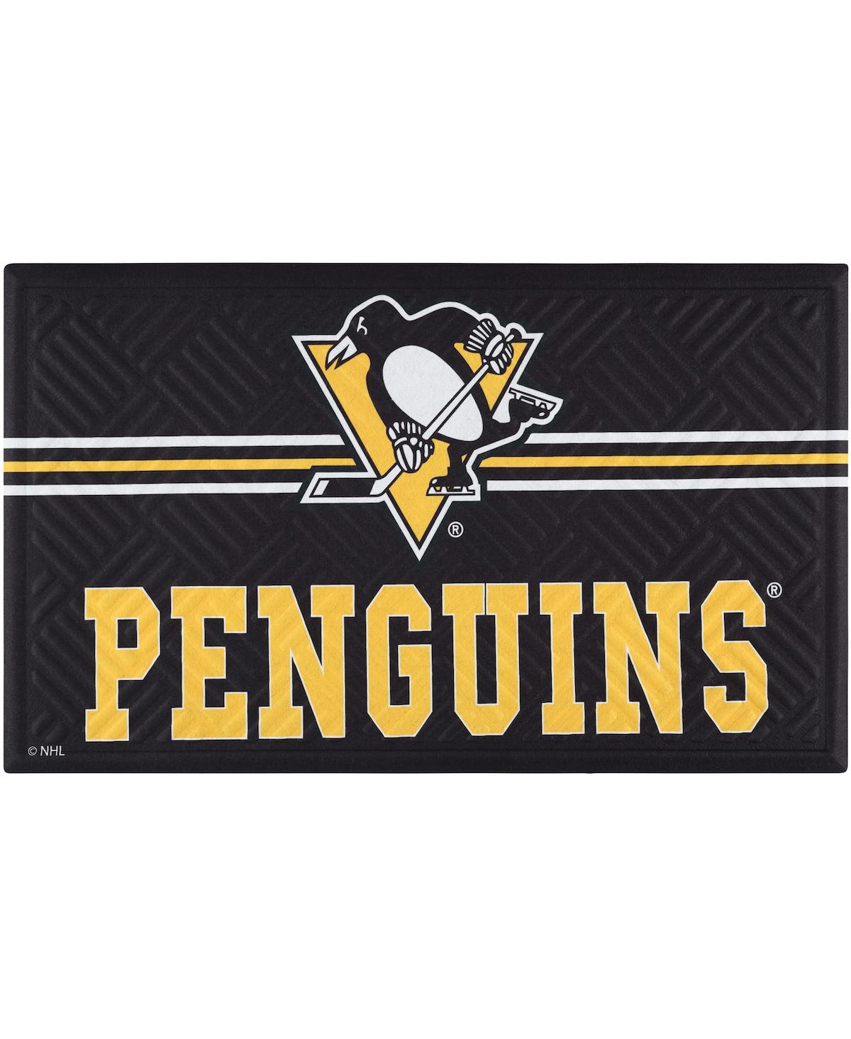 Evergreen Enterprises Pittsburgh Penguins Embossed Door Mat In Black