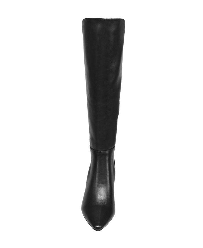 French Connection Women's Logan Leather Pointed Toe Straight Boots - Macy's
