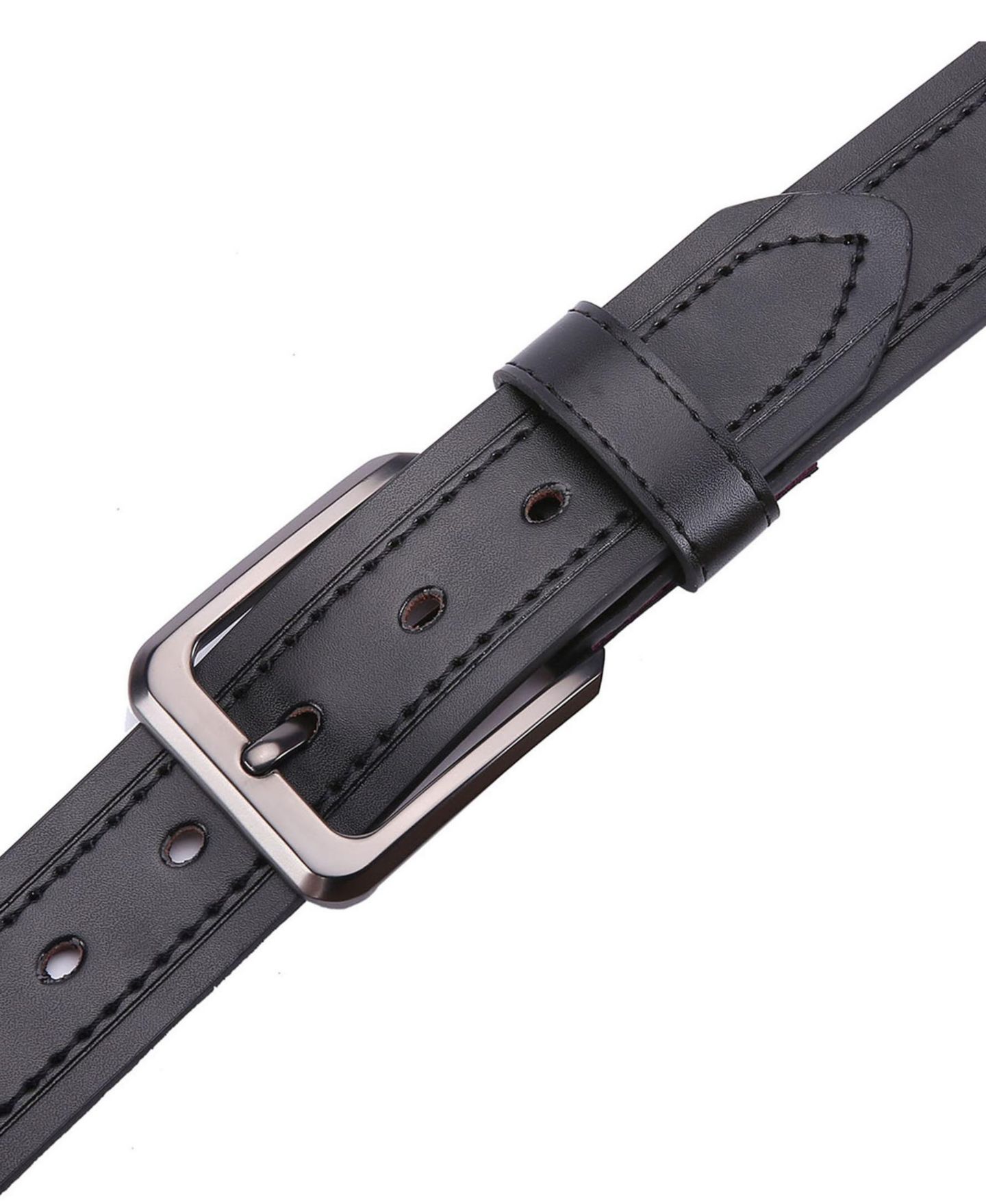 Мужской ремень Gallery Seven Classic Leather Jean Belt, цвет: Чёрный — фото 3