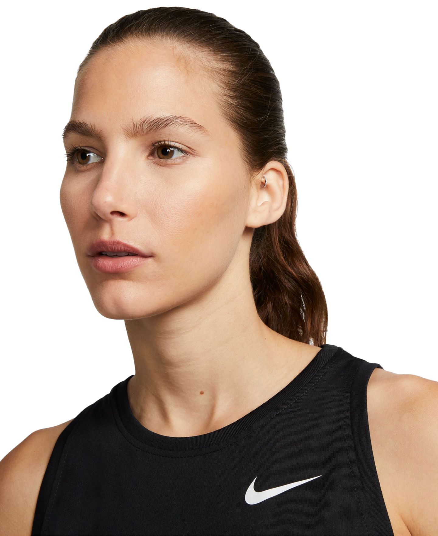 Женский топ Nike Dri-FIT Training Tank Top, цвет: Чёрный / Белый — фото 4