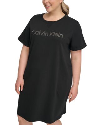 Calvin Klein Plus Size French Terry Logo Dress Macy's