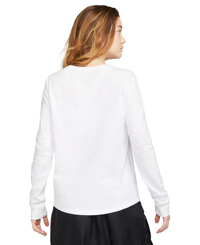 Nike Women's Sportswear Essentials Long-Sleeve Logo T-Shirt - Macy's