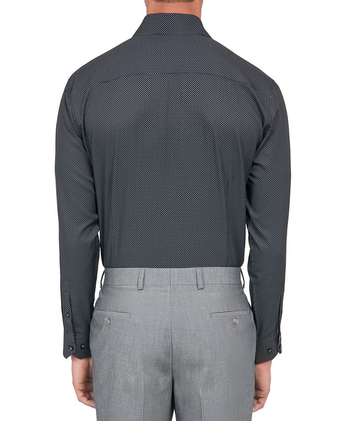 Society of Threads Men's Regular Fit NonIron Dot Print Performance Dress Shirt Macy's