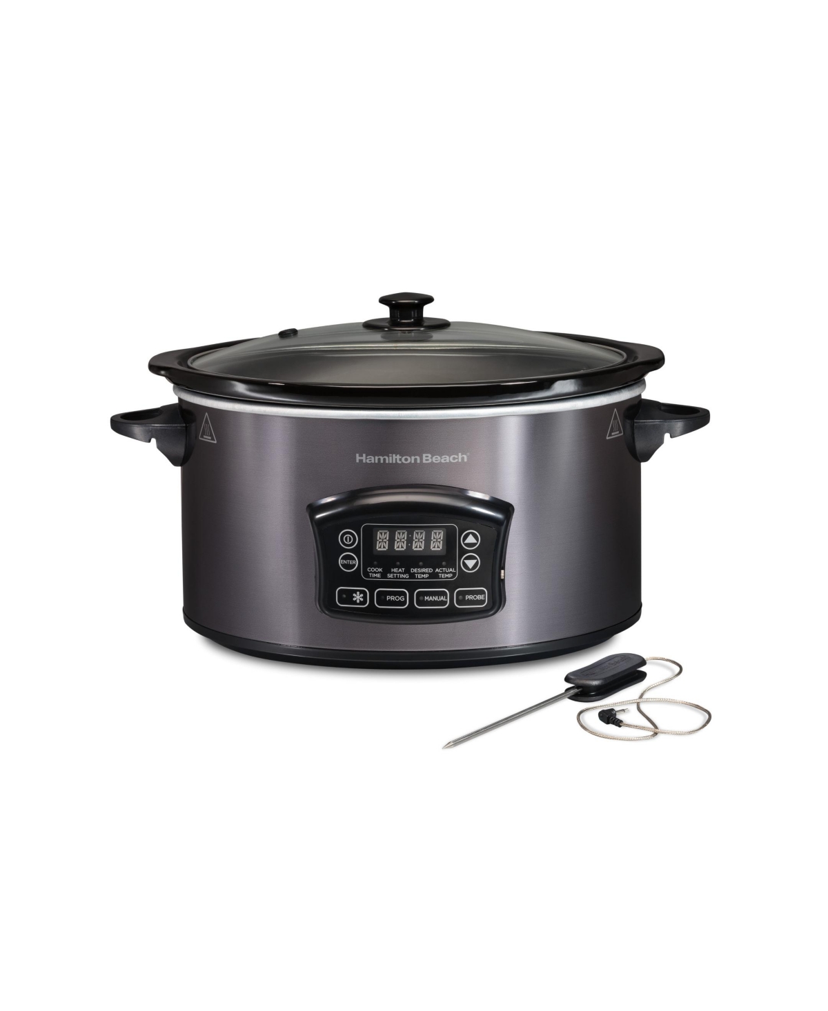Hamilton Beach Programmable Defrost Slow Cooker In Stainless Steel