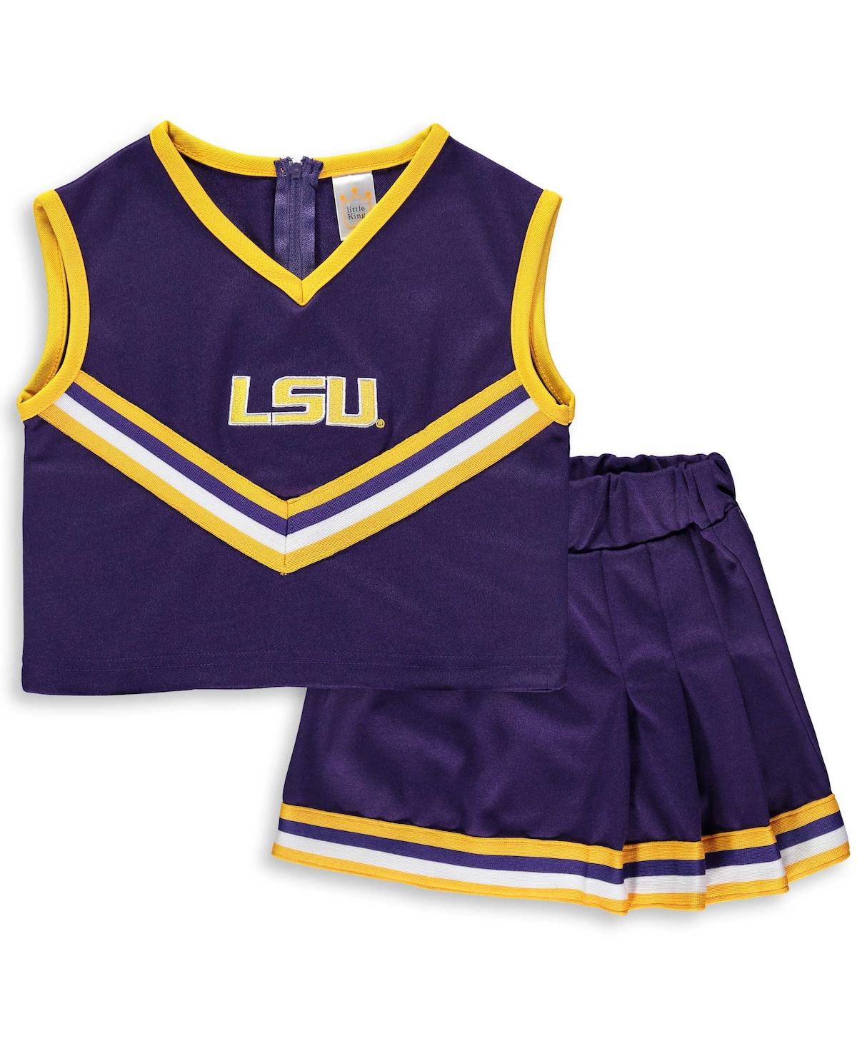 Little King Apparel Kids' Big Girls Purple Lsu Tigers Two-piece Cheer Set