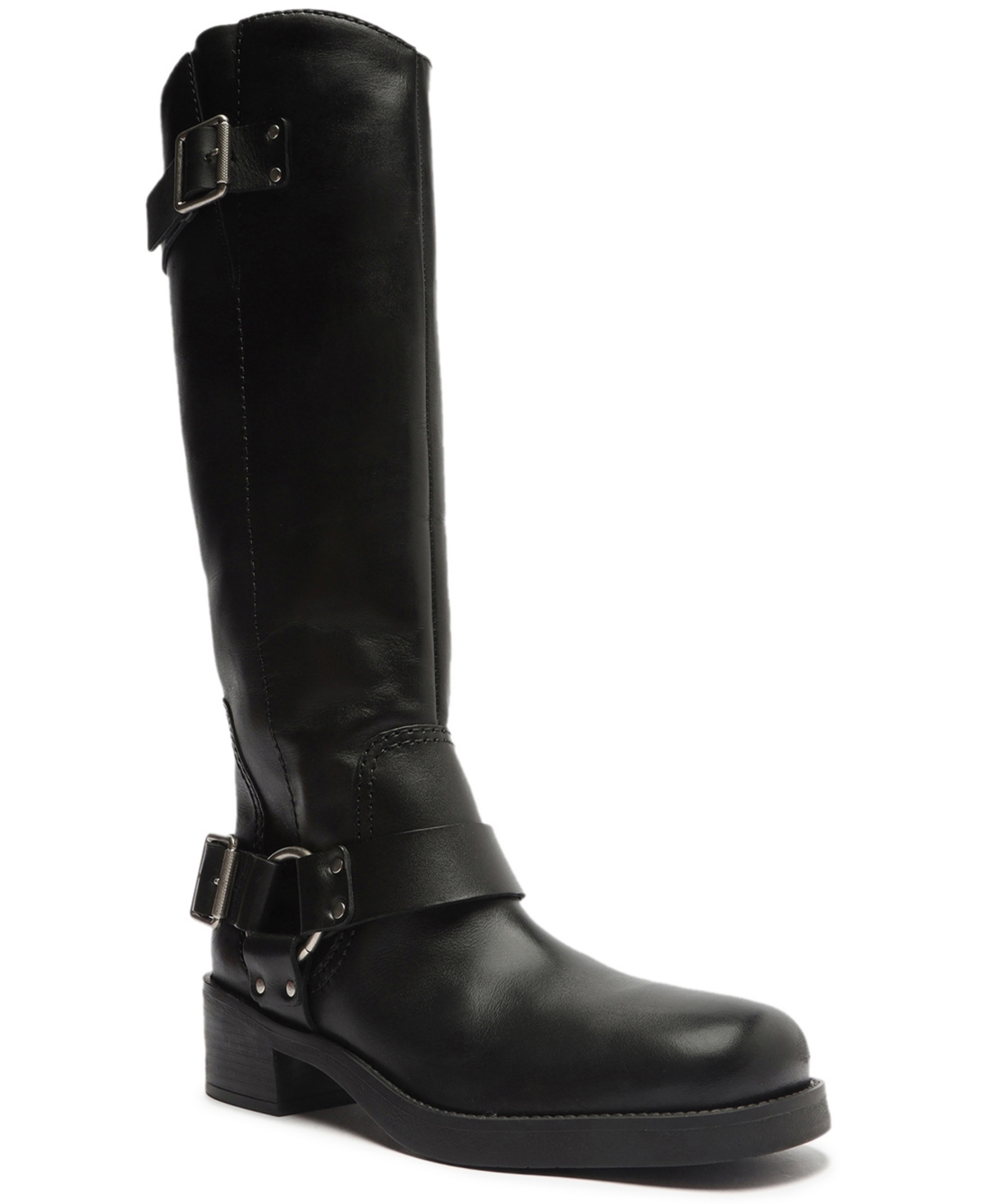 Women's Clara Knee-High Moto Boots - Black