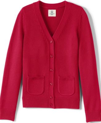 Girls School Uniform Cotton Modal Button Front Cardigan Sweater