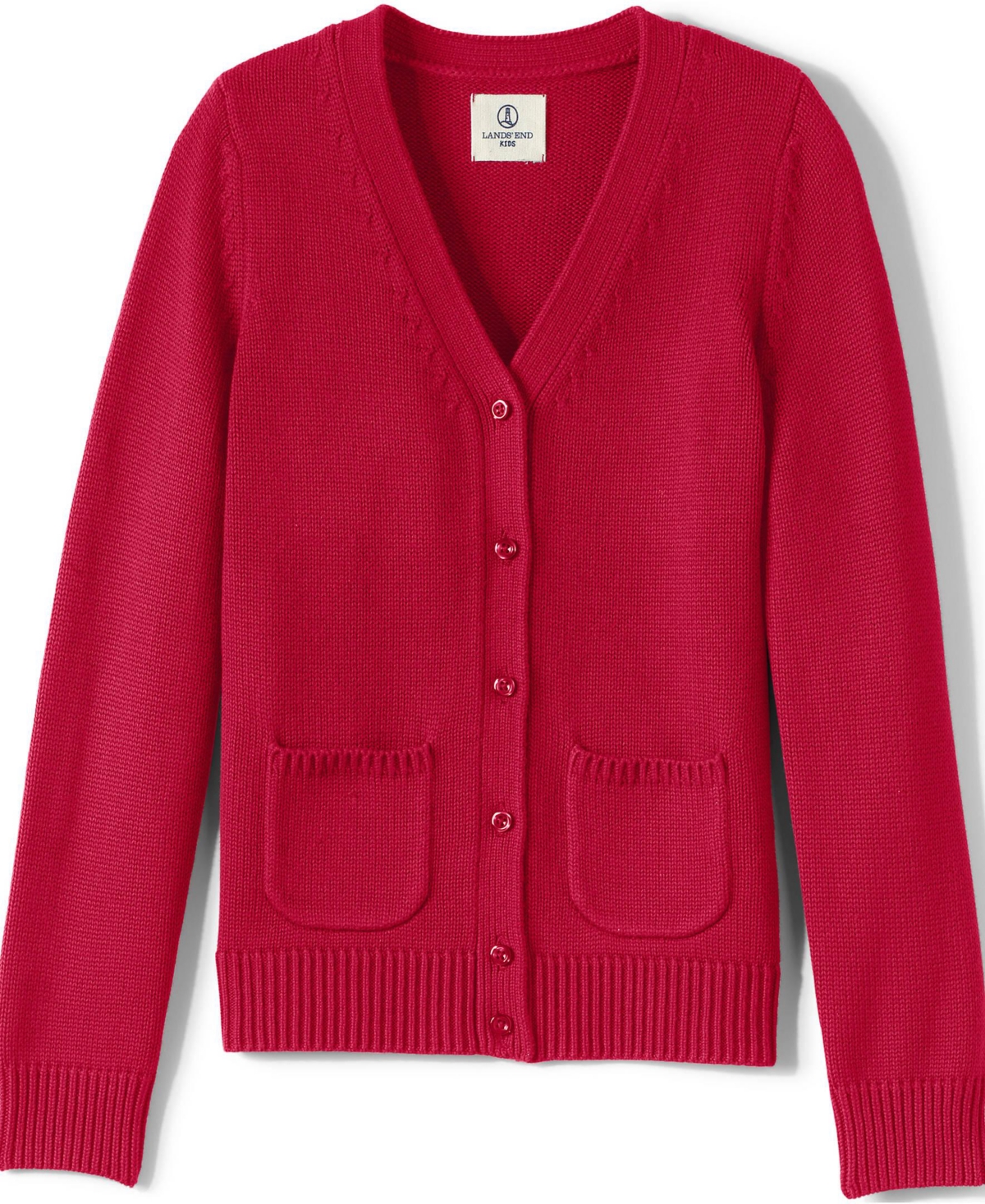 Lands' End Girls School Uniform Cotton Modal Button Front Cardigan Sweater