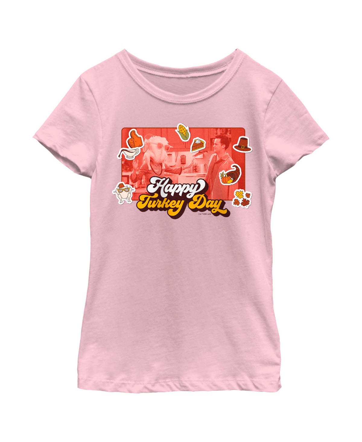 Warner Bros Girl's Friends Happy Turkey Day Scene Child T-shirt In Light Pink
