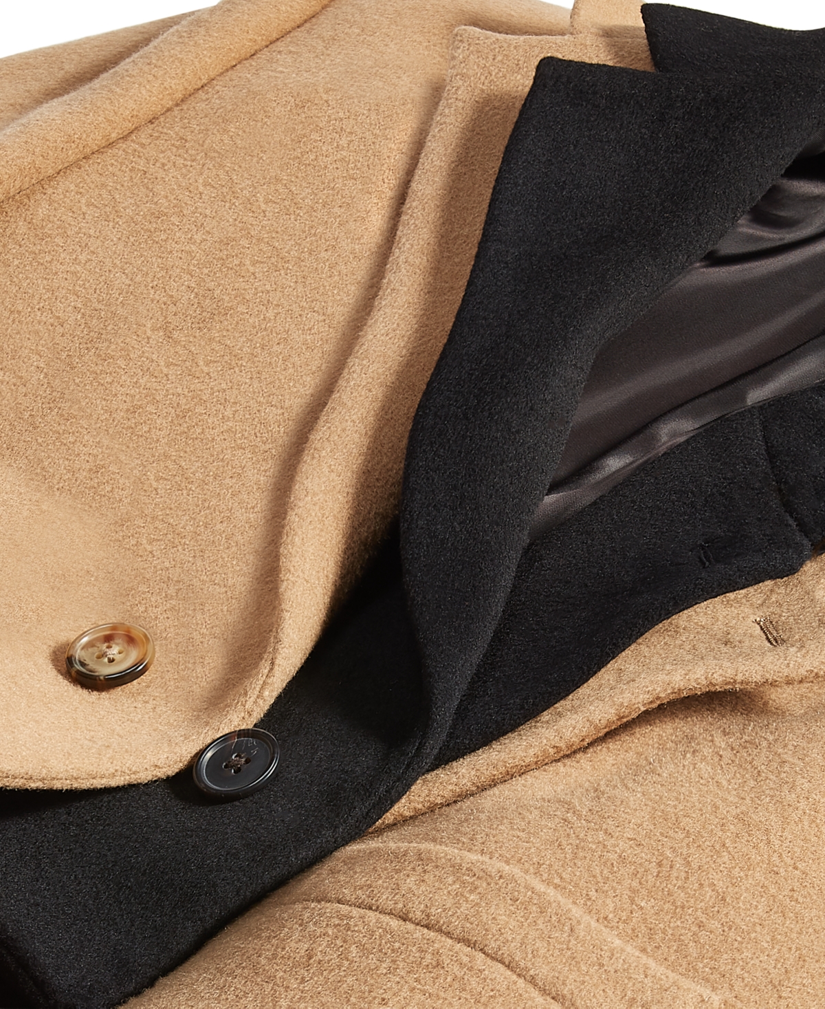 Shop Michael Kors Men's Classic-fit Solid Wool Blend Overcoats In Black