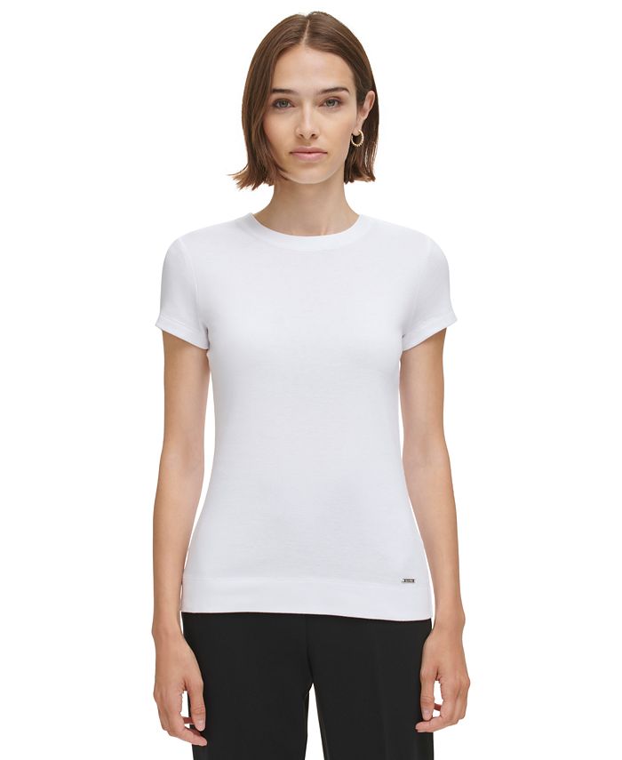 Calvin Klein Women's Short Sleeve Cotton T-Shirt - Macy's