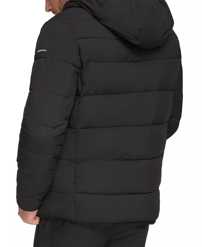 Men's Chevron Stretch Jacket With Sherpa Lined Hood - thumbnail 2