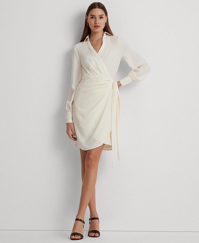 Lauren Ralph Lauren Women's Double-Faced Georgette Wrap Dress - Macy's