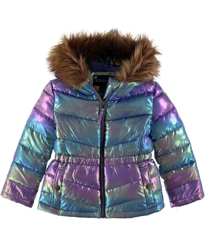 S Rothschild CO Toddler and Little Girls Metallic Anorak Coat