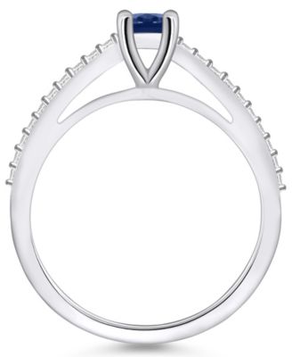 Sapphire (5/8 Ct. t.w.) and Diamond (1/6 Ct. t.w.) Ring