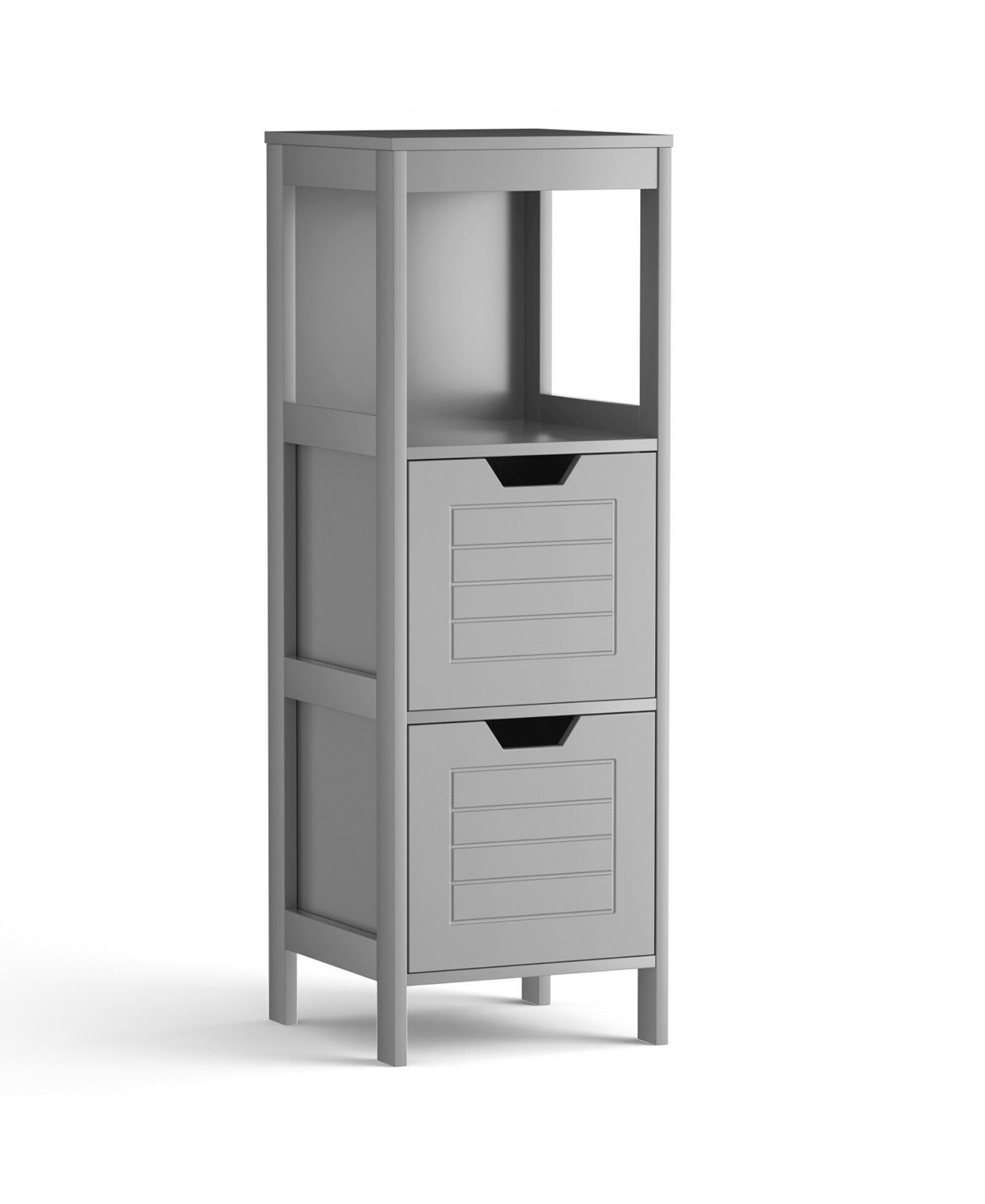 Costway Bathroom Wooden Floor Cabinet Multifunction Storage Rack Stand Organizer