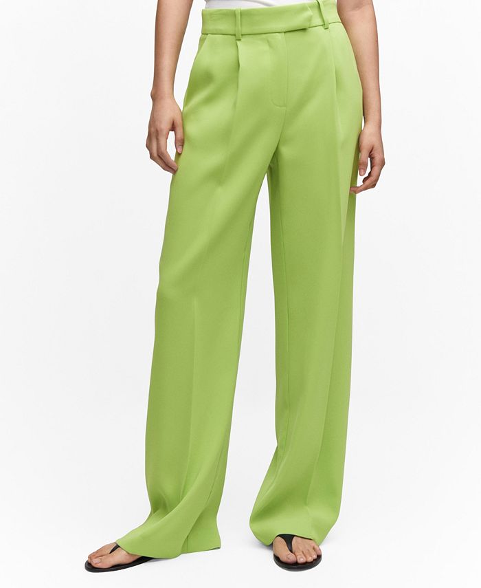 MANGO Women's Wideleg Pleated Pants Macy's