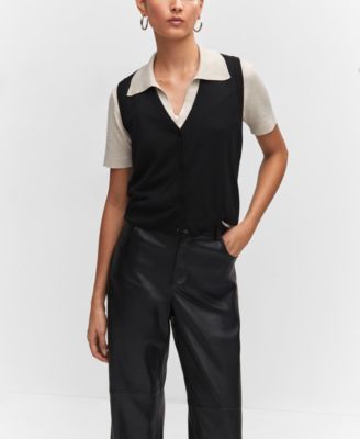 Women's Leather Effect High Waist Pant