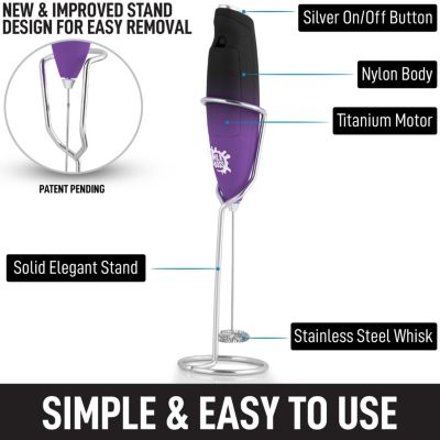 Milk Boss Powerful Milk Frother Handheld With Upgraded Holster Stand