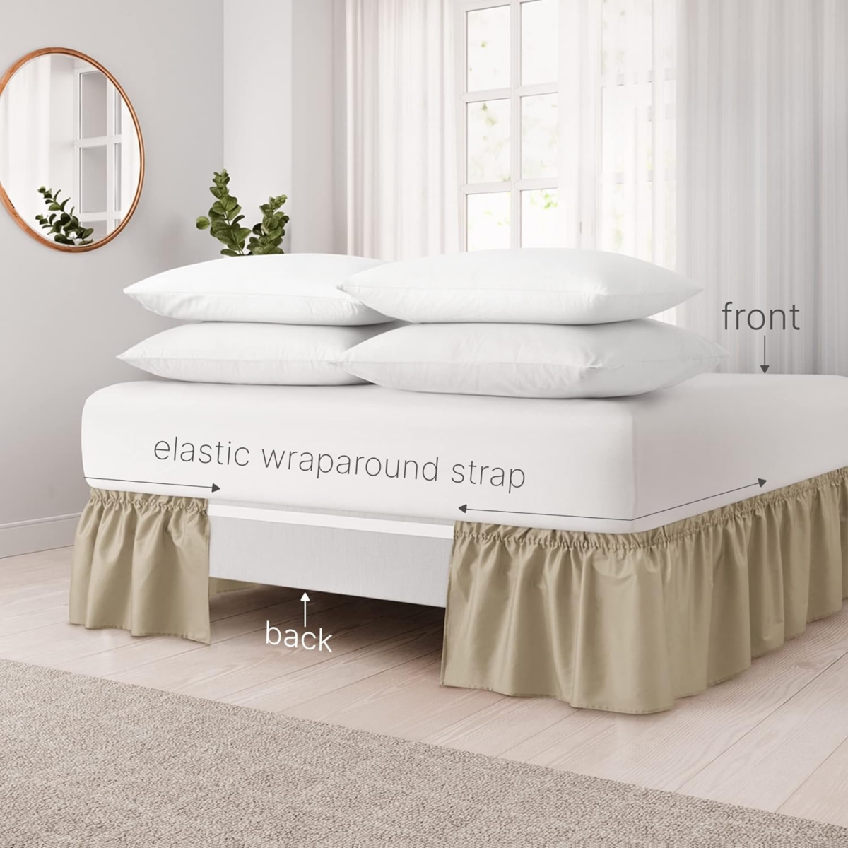 Ruffled Elastic Wrap Around Bedskirt Inch Drop