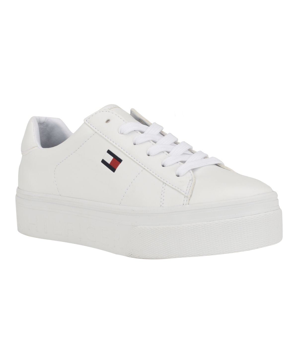 Shop Tommy Hilfiger Women's Bueri Casual Hi Wall Platform Sneaker In White