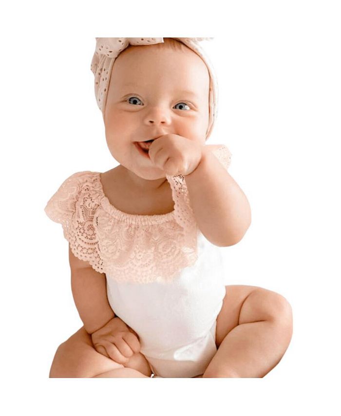 Bailey's Blossoms Baby Girls One Piece Kenzie Lace Flutter Sleeve