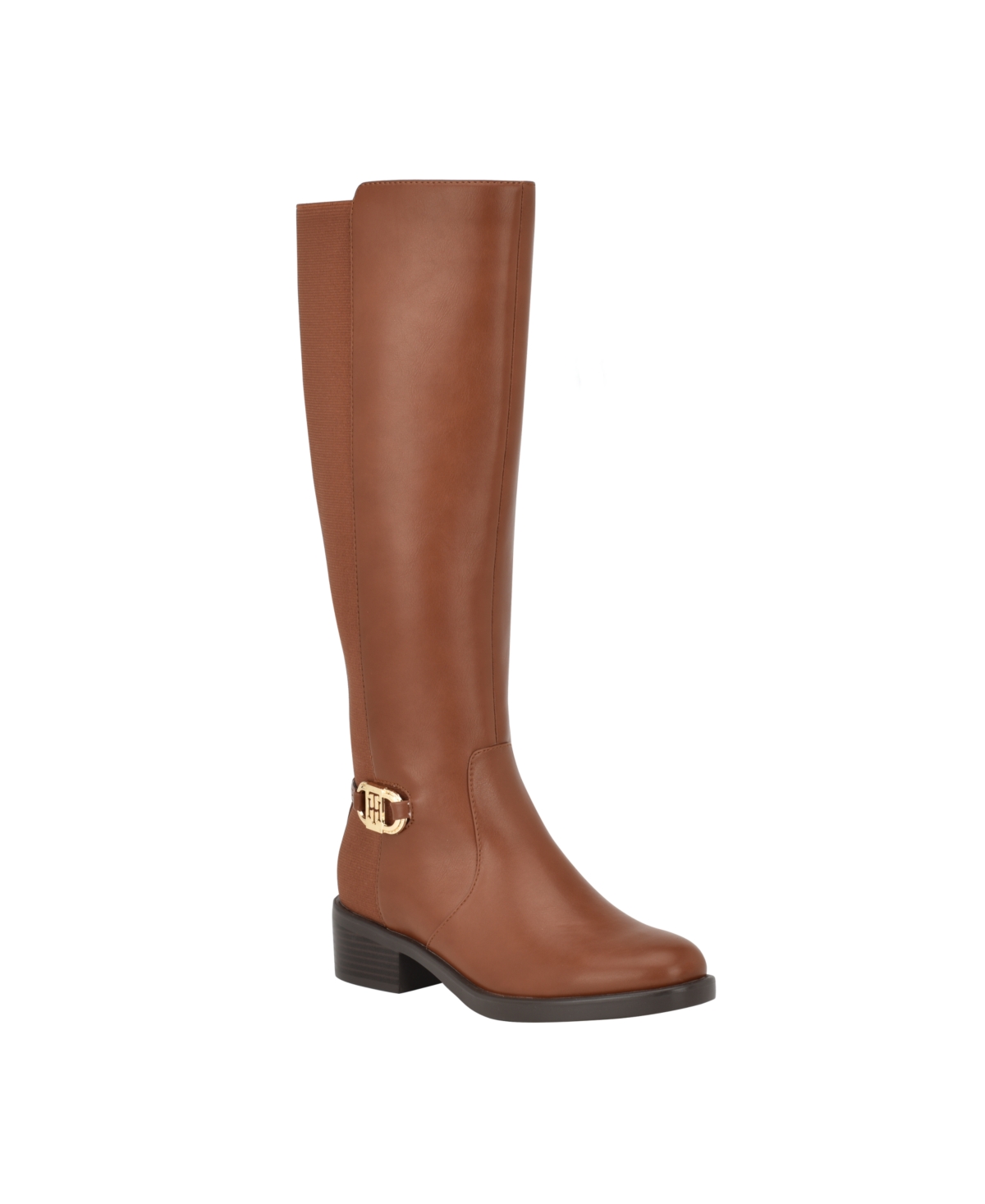 Tommy hilfiger monogram buckle stretch boots new arrivals