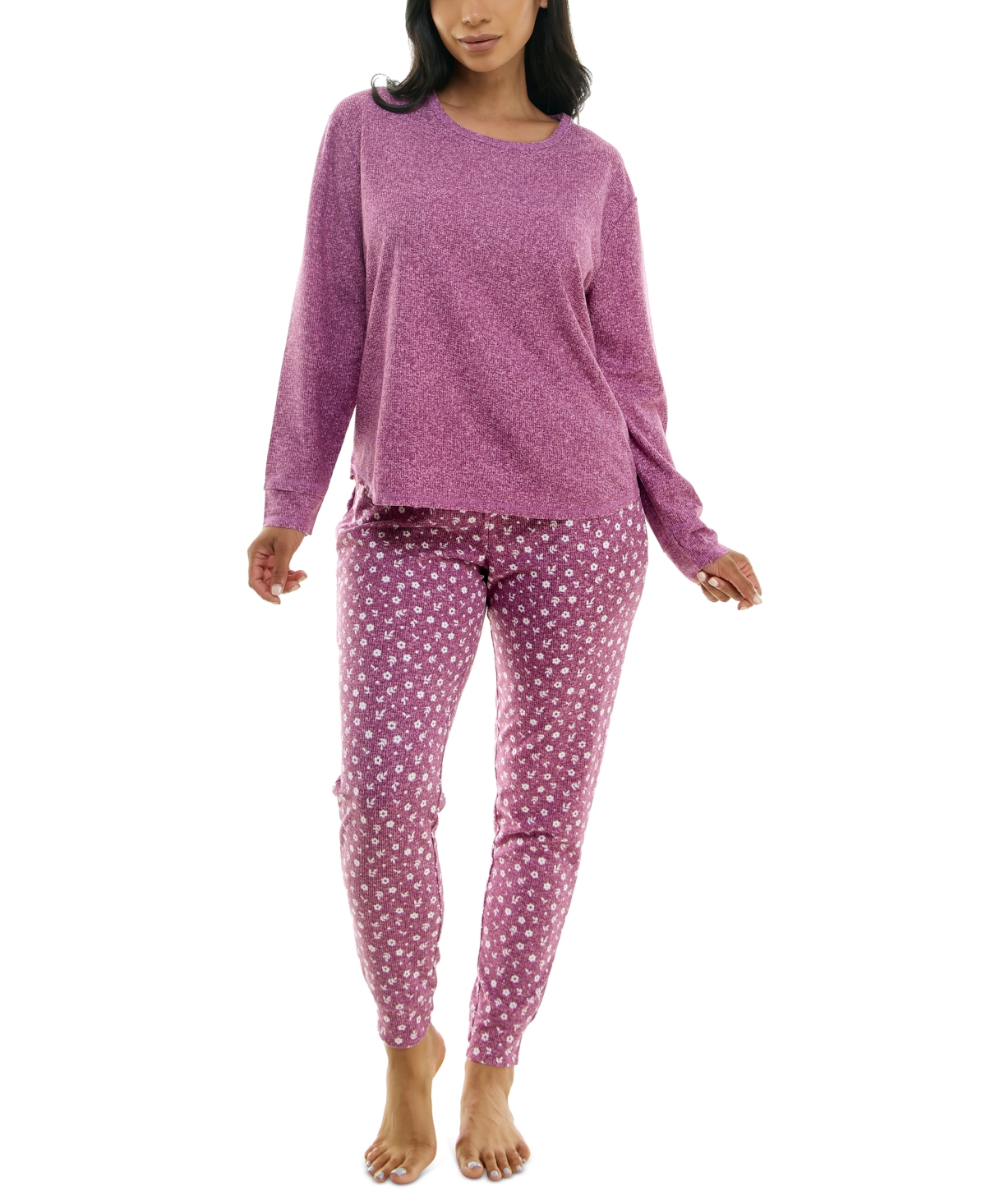 Women's Printed 2-Pc. Long-Sleeve Pajama Set - Midden Ditsy