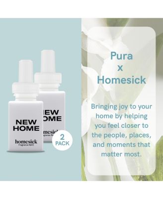 Homesick - New Home - Home Scent Refill - Smart Home Air Diffuser Fragrance - Up to 120-Hours of Luxury Fragrance per Refill - Clean & Safe Diffuser Fragrance - Household Essential - 2 Pack