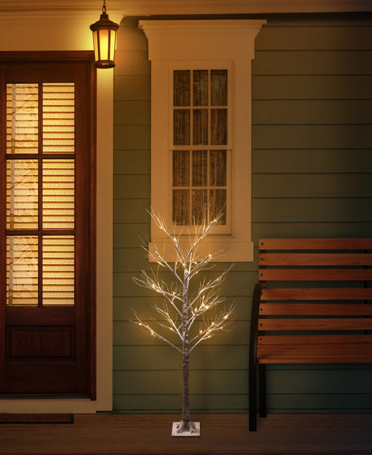 Puleo 4' Pre-lit Flocked Artificial Twig Tree In Brown