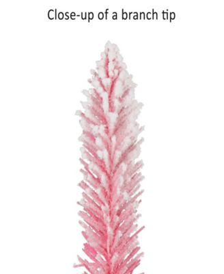 Puleo 6' Pre-Lit Flocked Artificial Alpine Pencil Tree