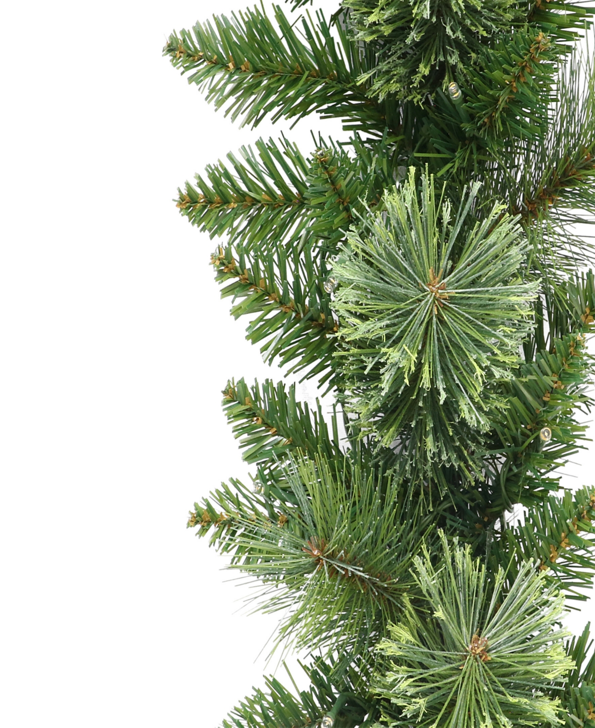 Puleo 9' X 10" Pre-lit Garland With Battery Operated Timer In Green