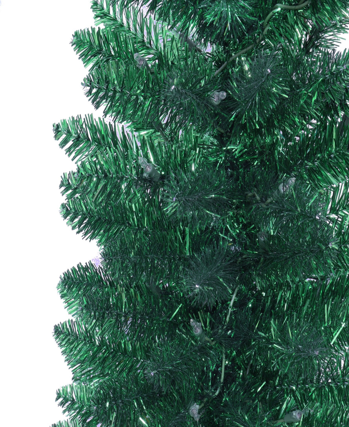 Shop Puleo 6' Pre-lit Tinsel Artificial Tree In Green