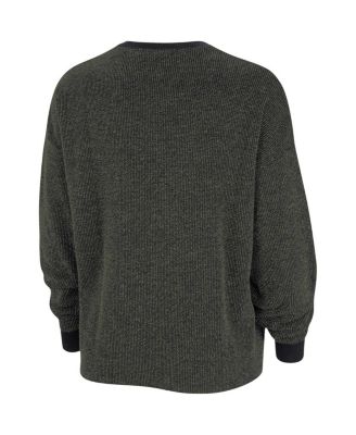 Women's Black Oklahoma Sooners Yoga Script Pullover Sweatshirt