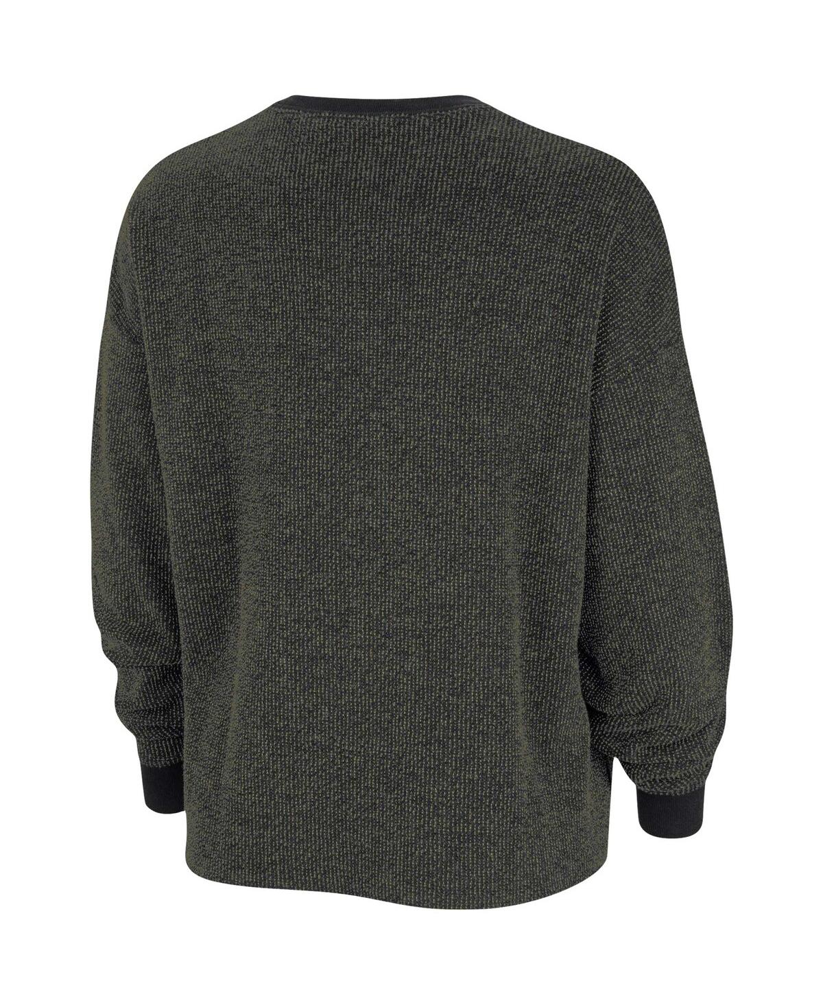 Nike Women's  Black Ohio State Buckeyes Yoga Script Pullover Sweatshirt In Black