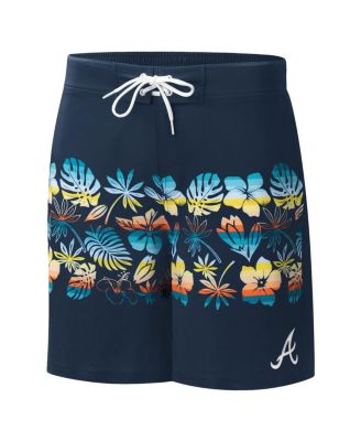 Men's Navy Atlanta Braves Breeze Volley Swim Shorts