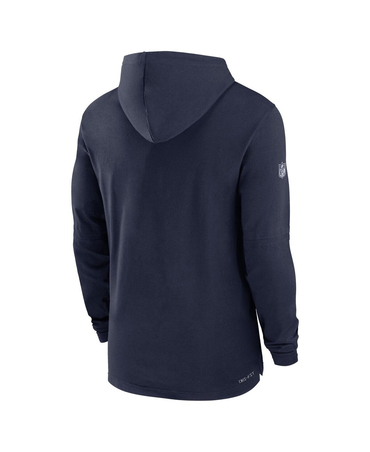 Men's NikeDallas Cowboys Sideline Performance Long Sleeve Hoodie T-shirt - Navy