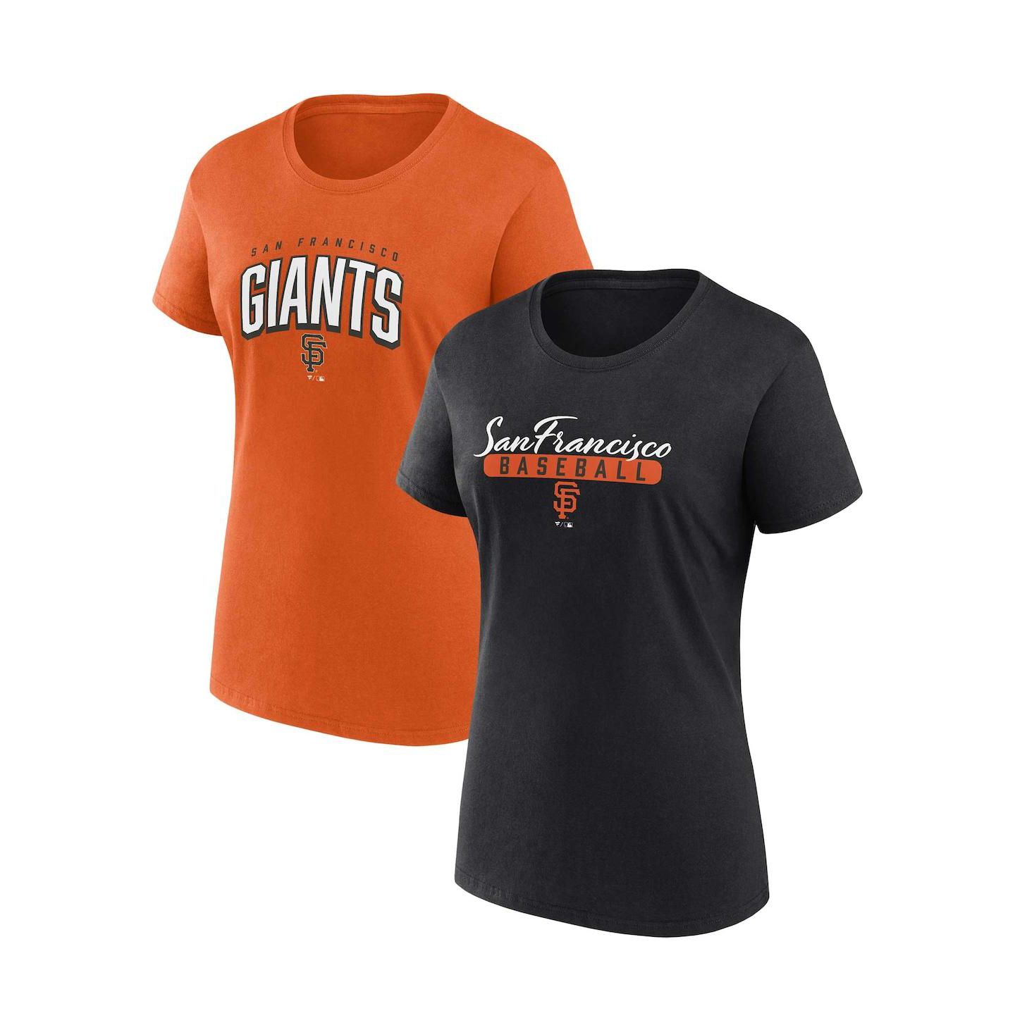 Женские футболки Fanatics Black, Orange San Francisco Giants Fan T-shirt Combo Set — фото 1