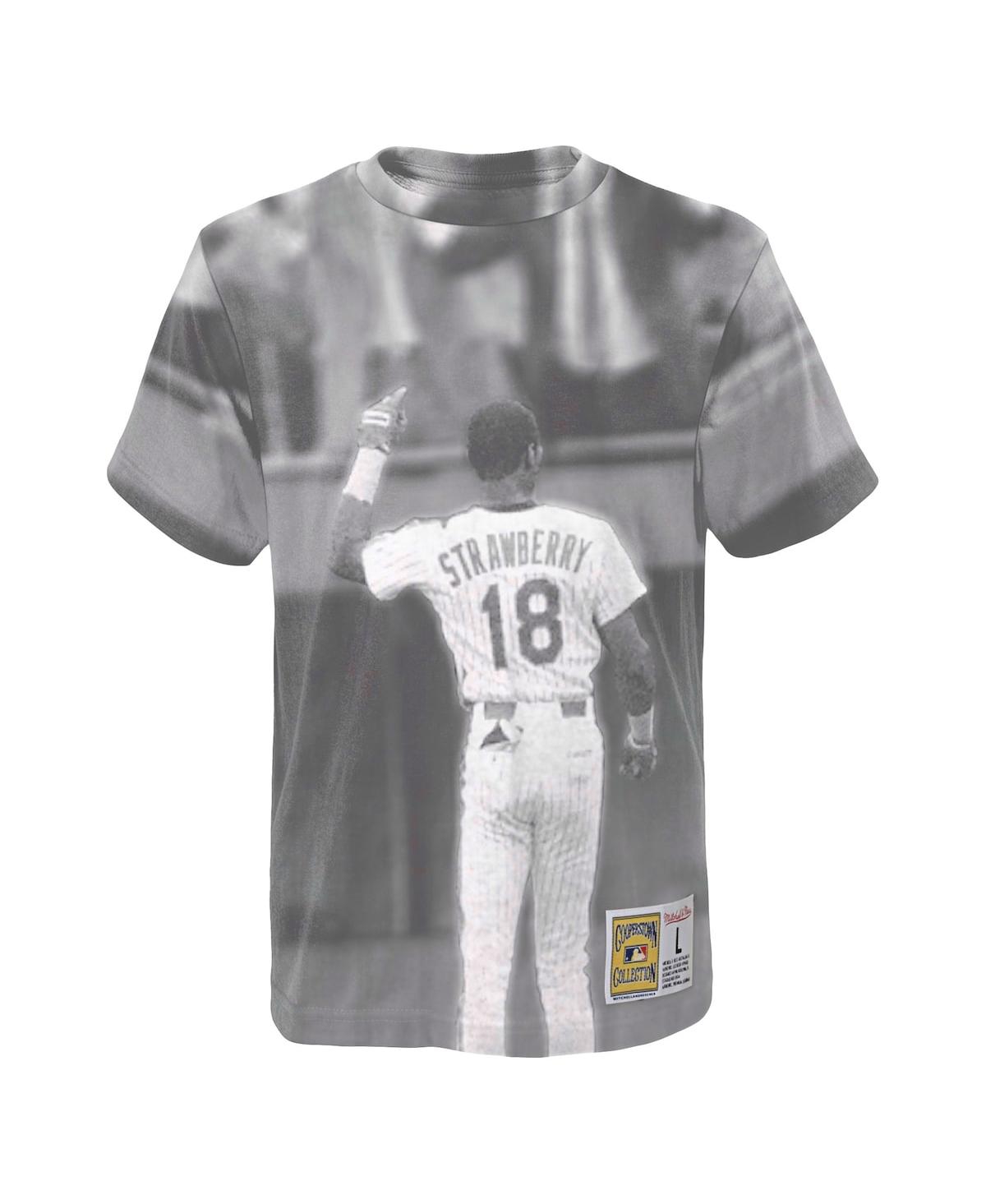 Mitchell & Ness Big Boys  Darryl Strawberry White New York Mets Sublimated Player T-shirt In White