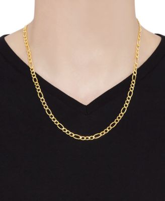 Lightweight 22" Figaro Link Necklace (5-3/4mm) in 14k Gold