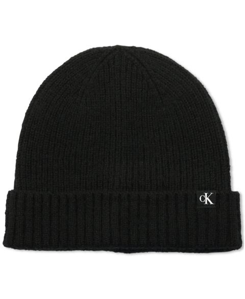 Мужской головной убор Calvin Klein Luxe Ribbed Cuff Hat, цвет: Чёрный