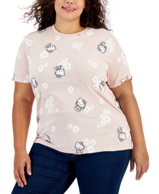 Love Tribe - Trendy Plus Size Hello Kitty Short-Sleeve T-Shirt