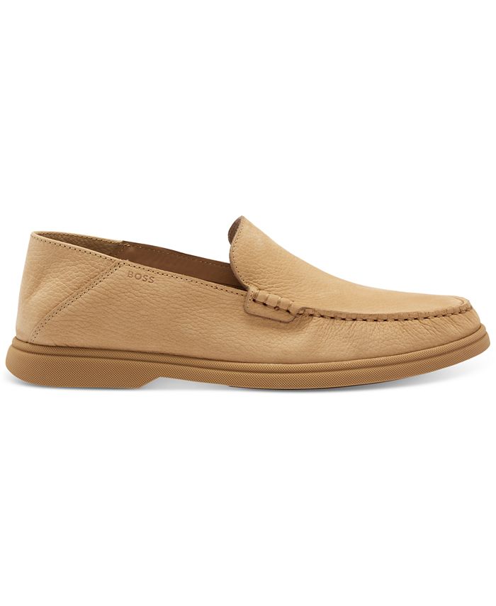BOSS Men's Sienne Leather Slip-On Moccasin Loafers - Macy's