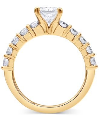 Badgley Mischka Certified Lab Grown Diamond Cushion Bridal Set (3-3/8 ct. t.w.) in 14k Gold