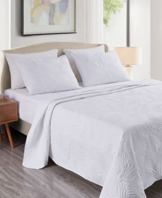 Coastal Palm Embroidered Quilt Sets