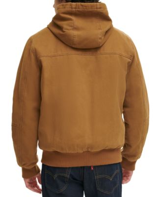 Men's Workwear Hoodie Bomber Jacket with Quilted Lining