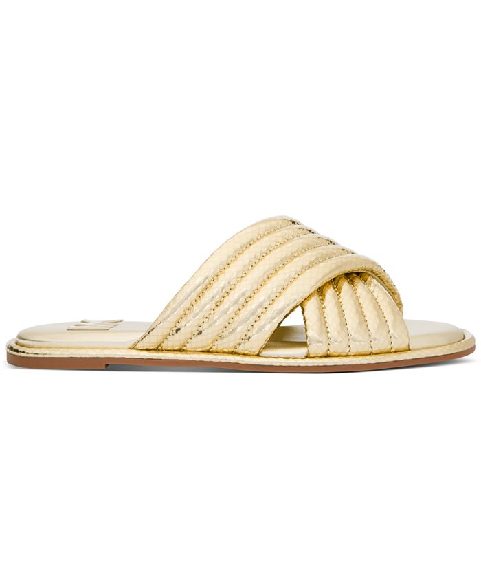 Michael Kors Portia Slip-On Crisscross Quilted Slide Sandals - Macy's