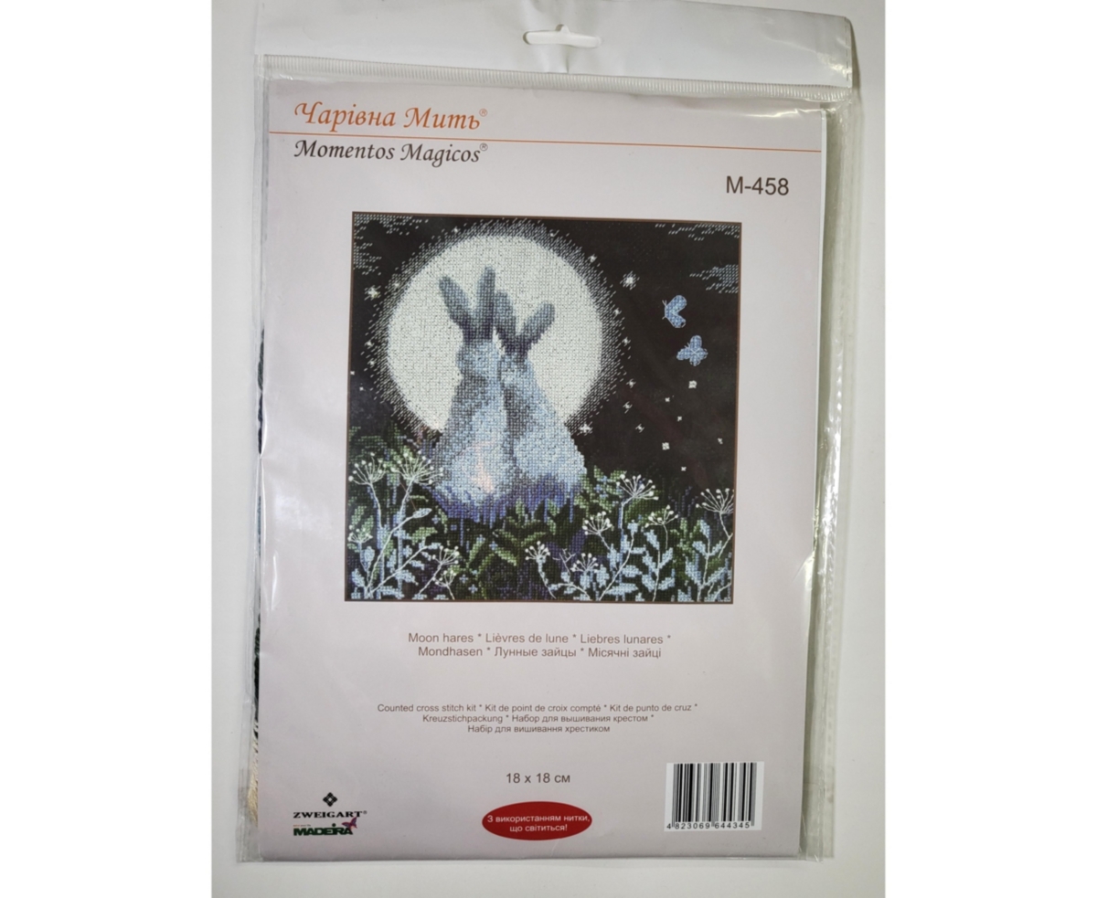 Cross-stitch kit M-458C "Moon hares" - Assorted Pre-pack