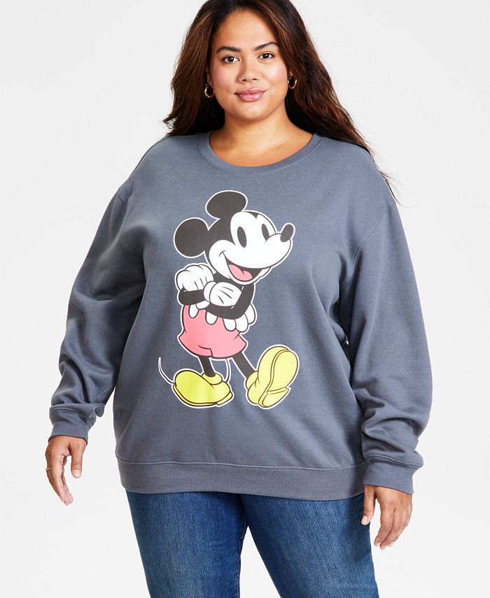 Disney Trendy Plus Size Mickey Mouse Faces Sweatshirt w/ Cutout 1X Woman  NEW