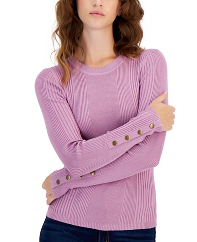Calvin Klein Women's Monogram Logo Dolman Sleeve Sweater - Green - S